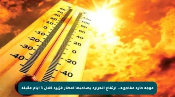 موجة حارة مفاجئة.. ارتفاع الحرارة يصاحبها أمطار غزيرة خلال 3 أيام مقبلة